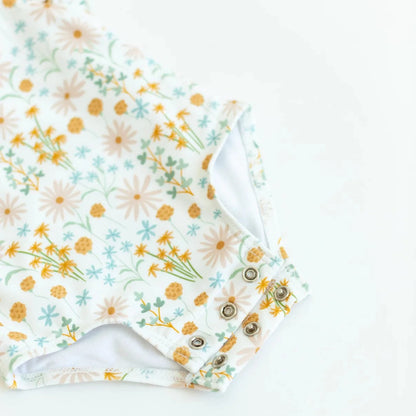 Whimsical Floral Ruffle Sleeves One-Piece Bathing Suit Brave Little Ones Lil Tulips
