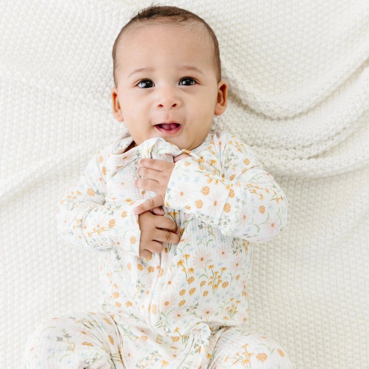Whimsical Floral Small Ribbed Zip Romper Brave Little Ones Lil Tulips