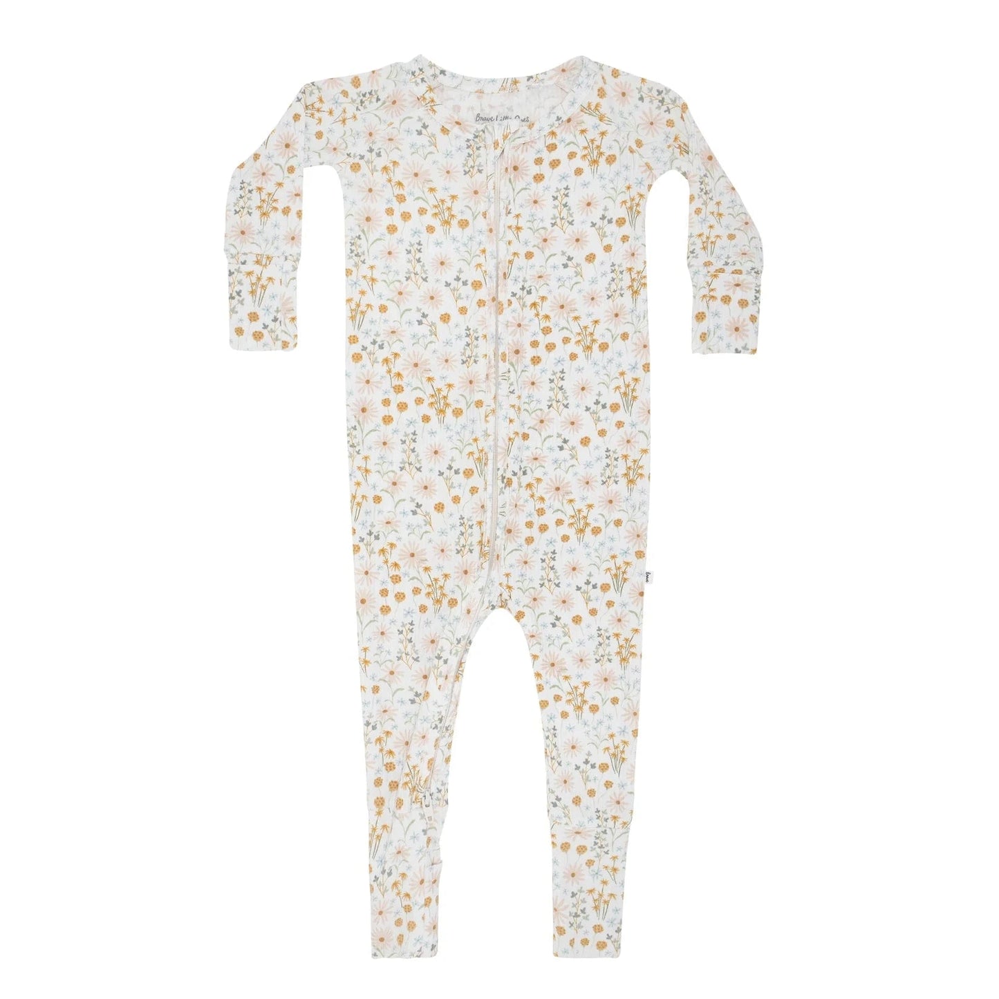 Whimsical Floral Small Ribbed Zip Romper Brave Little Ones Lil Tulips