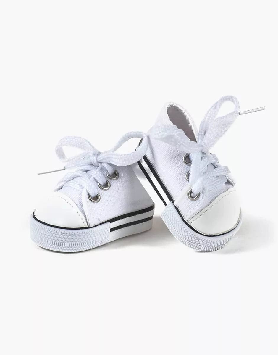 White Komvers Doll Sneakers Minikane Lil Tulips