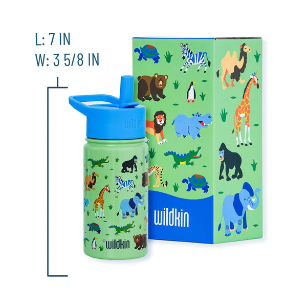 Wild Animals 14 oz Stainless Steel Water Bottle Wildkin Lil Tulips