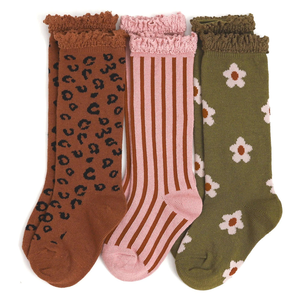 Wild Child Knee High Socks 3-Pack Little Stocking Company Lil Tulips