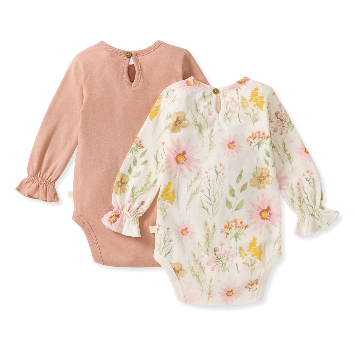 Wild Floral Organic Cotton Bodysuits 2 Pack Burt's Bees Baby Lil Tulips