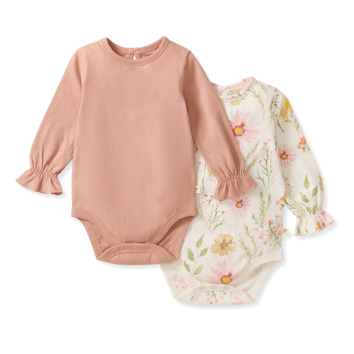 Wild Floral Organic Cotton Bodysuits 2 Pack Burt's Bees Baby Lil Tulips