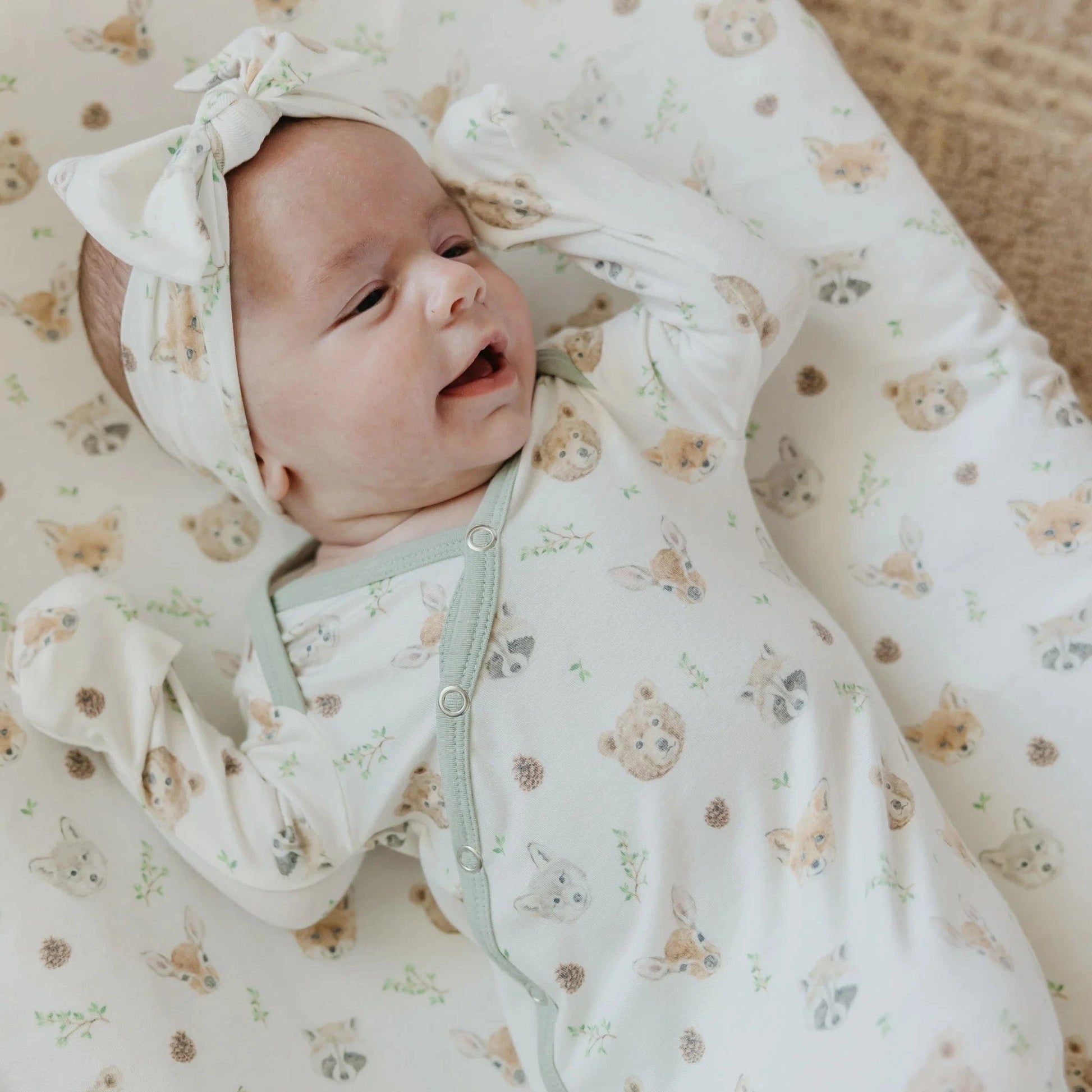 Wilder Newborn Knotted Gown Copper Pearl Lil Tulips