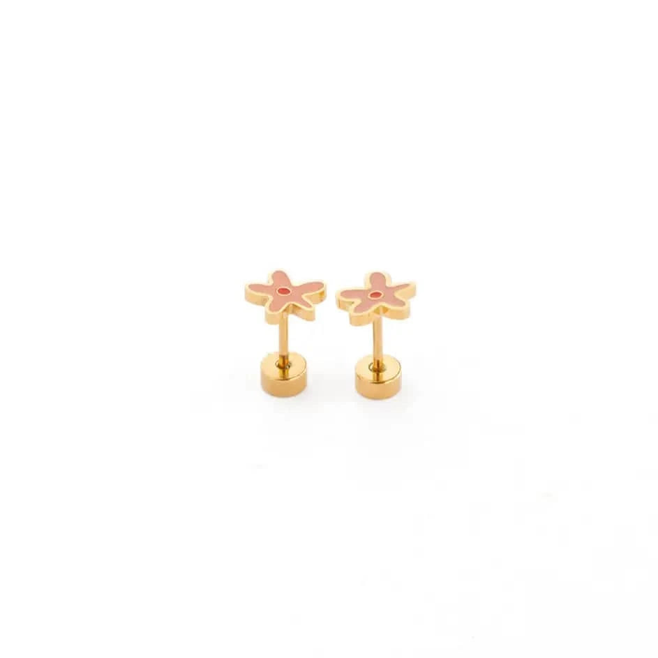 Wildflower Flat Back Earrings Pip Pop Post Lil Tulips