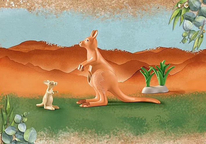 Cool cartoon kangaroo animal mat