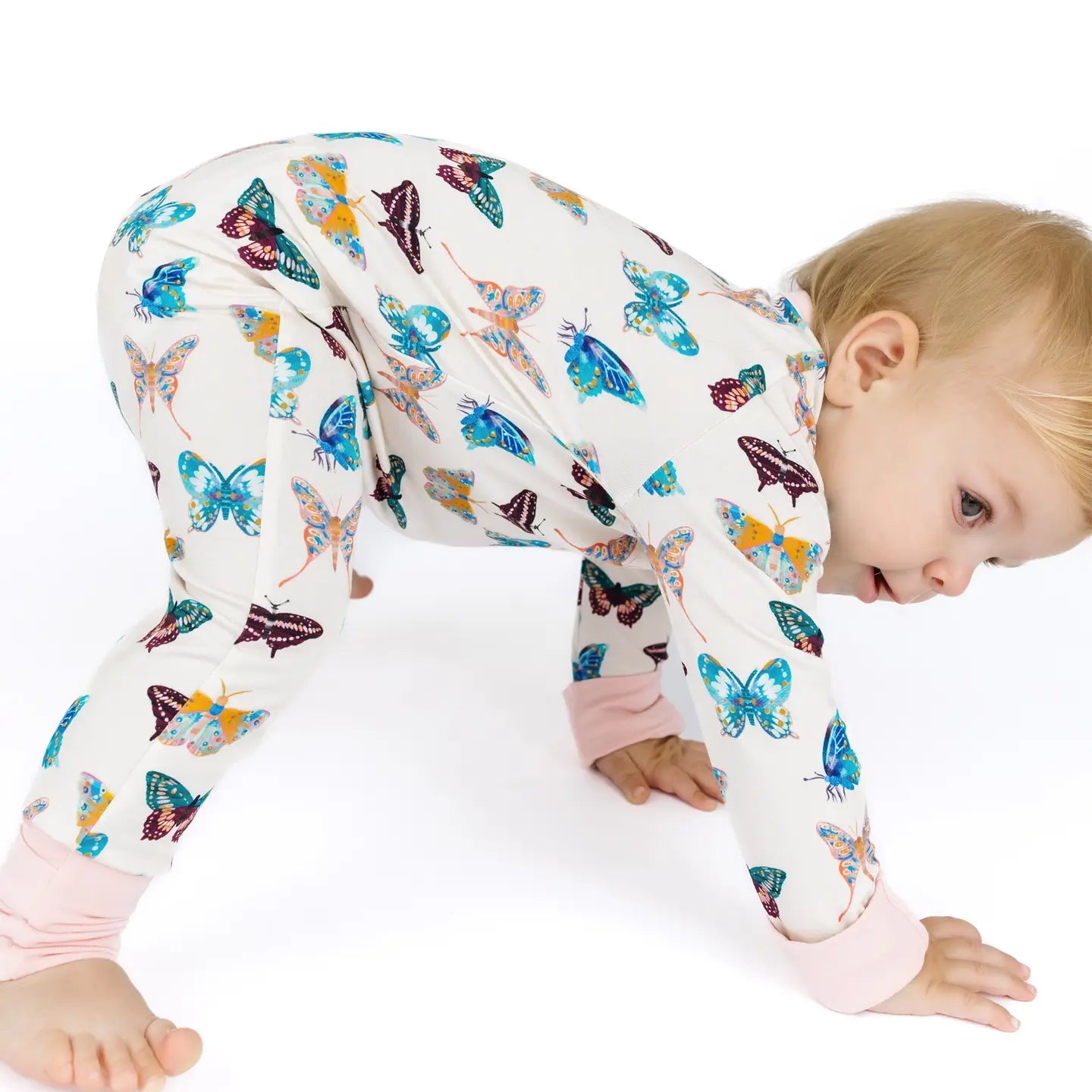 Wings of Paradise Butterflies Bamboo Baby Pajamas Convertible Footie Emerson and Friends Lil Tulips