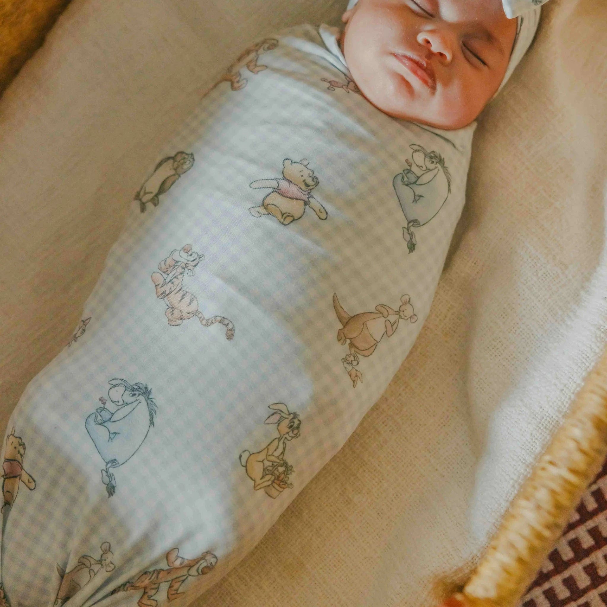 Winnie the Pooh & Friends Knit Swaddle Blanket Copper Pearl Lil Tulips