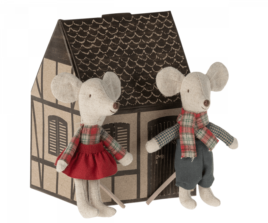 Winter Mice Twins, Little Brother and Sister Maileg Lil Tulips