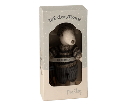 Winter mouse with ski set, Big brother - Grey Maileg Lil Tulips