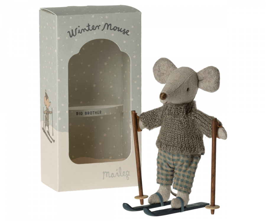 Winter Mouse with Ski Set, Big Brother Maileg Lil Tulips