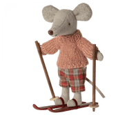 Winter Mouse with Ski Set, Big Sister Maileg Lil Tulips
