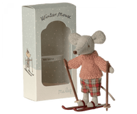 Winter Mouse with Ski Set, Big Sister Maileg Lil Tulips