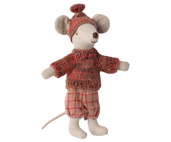Winter mouse with ski set, Big sister - Rose Maileg Lil Tulips