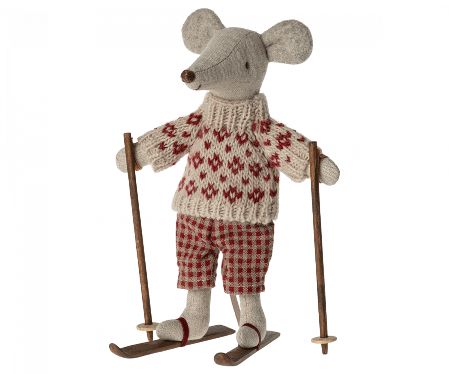 Winter Mouse with Ski Set, Mum Maileg Lil Tulips
