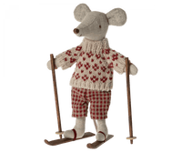 Winter Mouse with Ski Set, Mum Maileg Lil Tulips