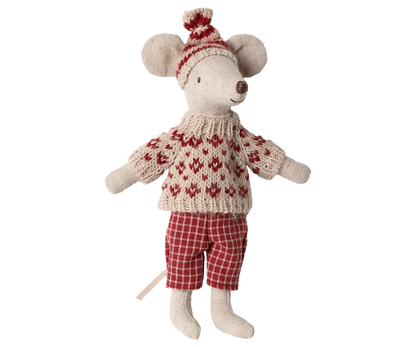 Winter mouse with ski set, Mum - Red Maileg Lil Tulips