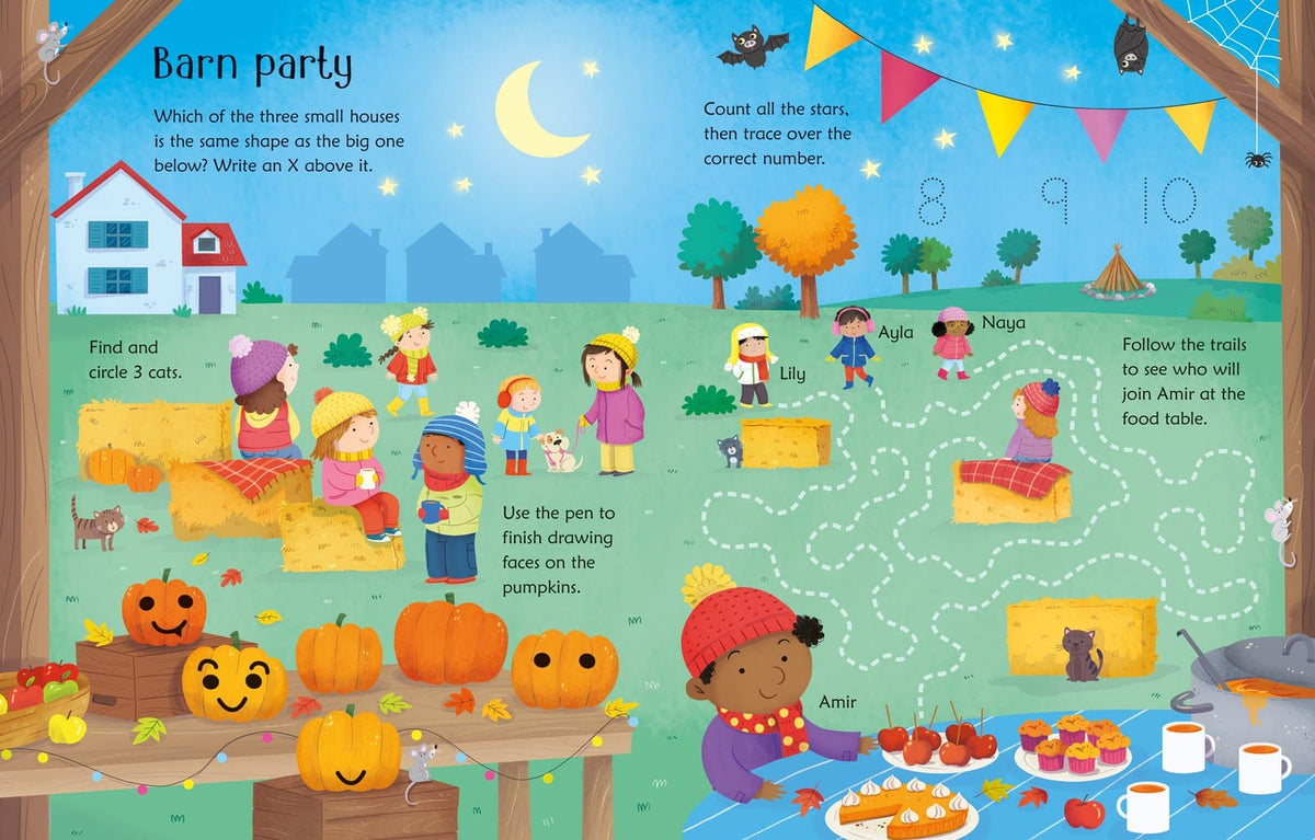 Wipe-Clean Fall Activities Harper Collins Childrens Lil Tulips