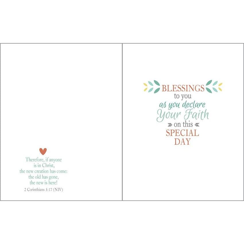 With Scripture Baptism Card - Vines & Hearts Cross Gina B Designs Lil Tulips