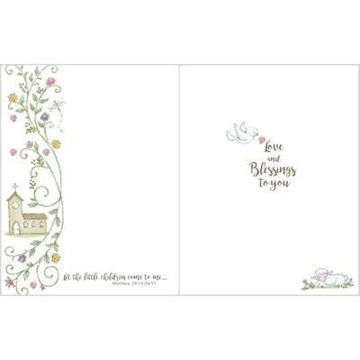 With Scripture Religious Greeting Card - Baptism Cross Gina B Designs Lil Tulips