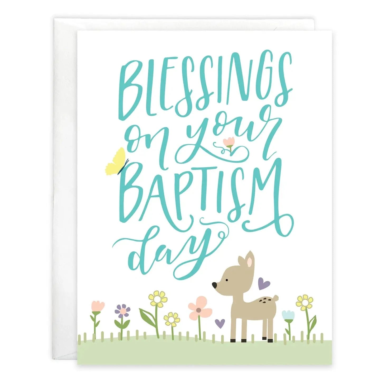 With Scripture Religious Greeting Card - Baptism Flowers Gina B Designs Lil Tulips