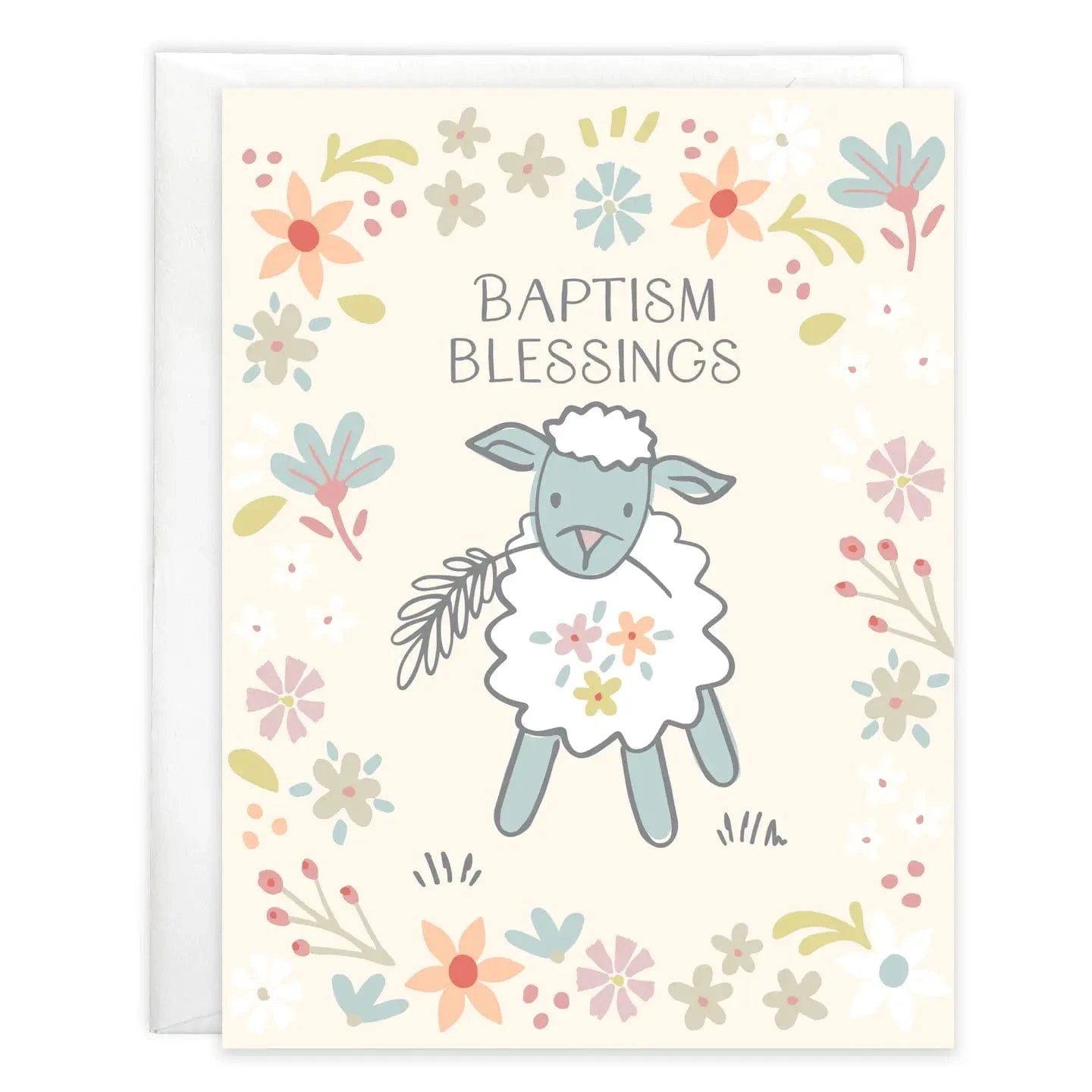 With Scripture Religious Greeting Card - Sweet Little Lambs Gina B Designs Lil Tulips
