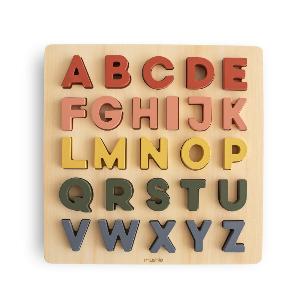 Wooden Alphabet Puzzle Mushie Lil Tulips