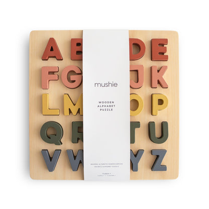 Wooden Alphabet Puzzle Mushie Lil Tulips