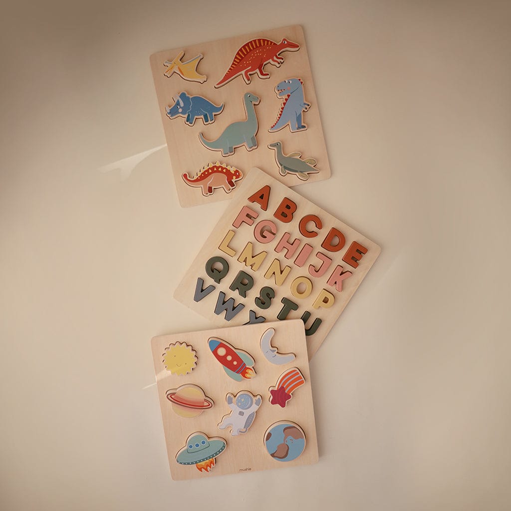 Wooden Alphabet Puzzle Mushie Lil Tulips
