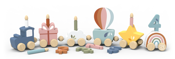 Wooden Birthday Train Speedy Monkey Lil Tulips