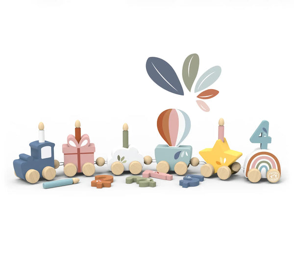 Wooden Birthday Train Speedy Monkey Lil Tulips