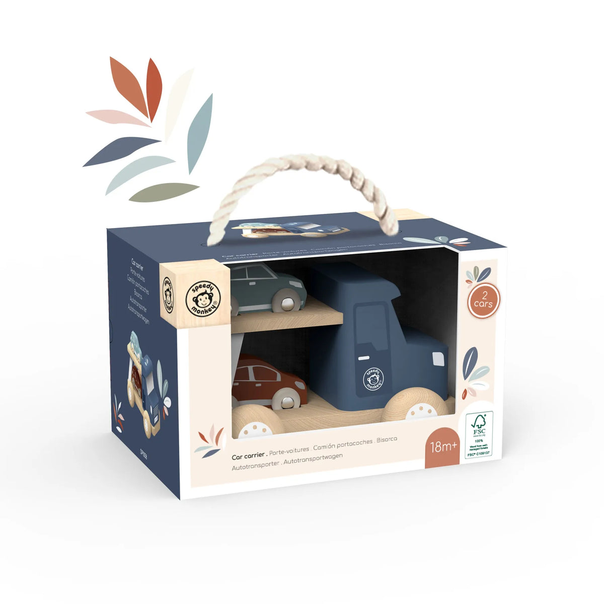 Wooden Car Carrier Speedy Monkey Lil Tulips