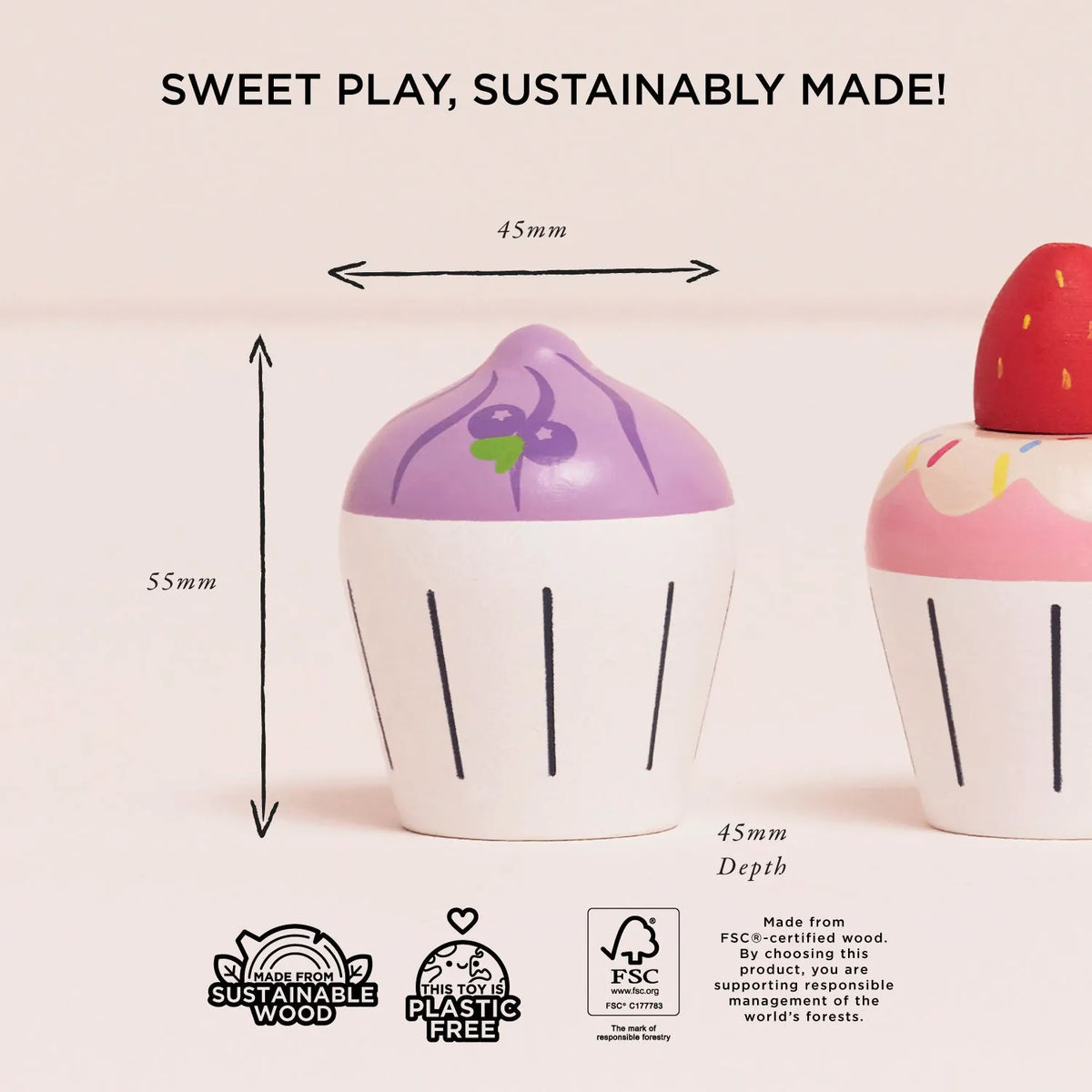 Wooden Cupcake Set Le Toy Van Lil Tulips