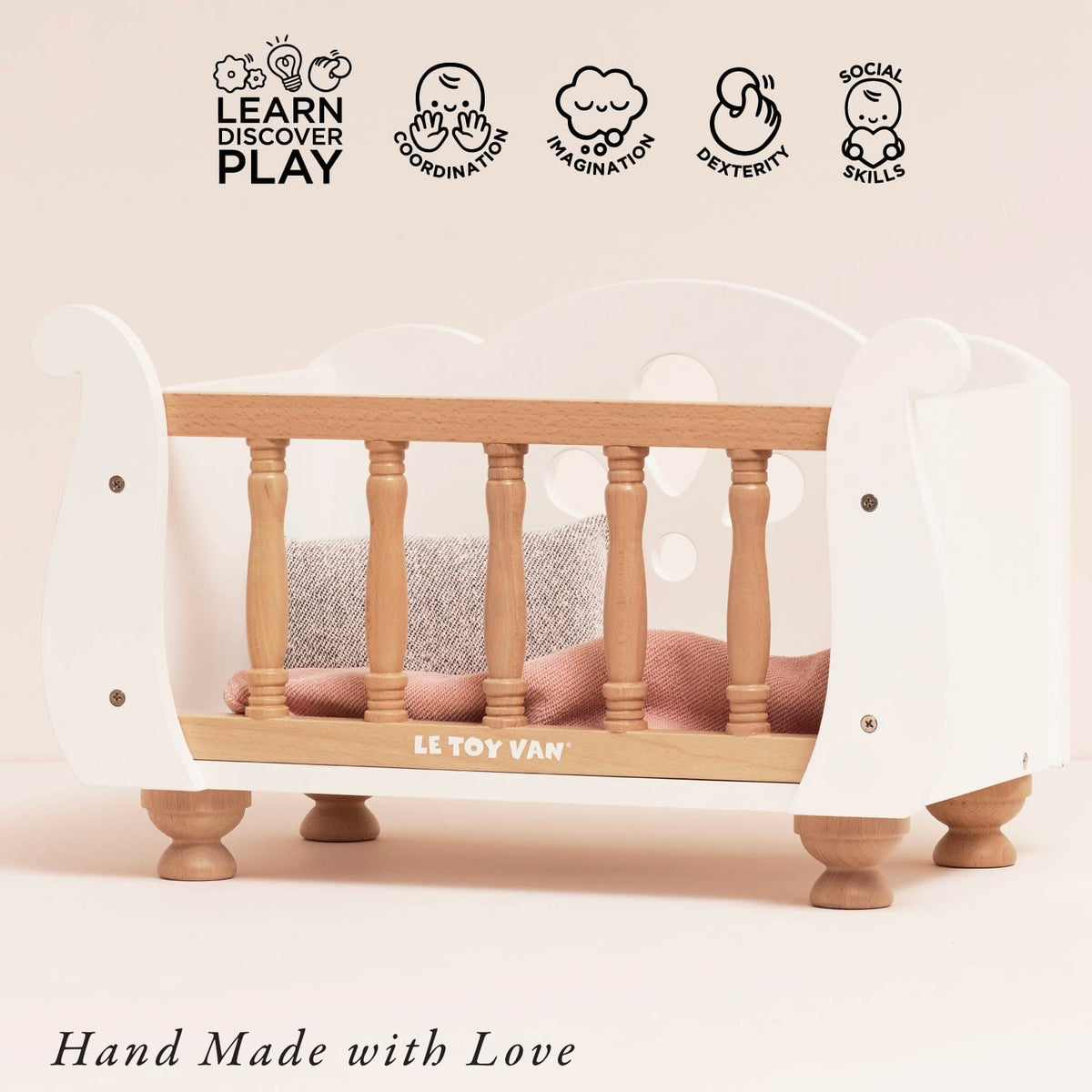 Wooden Dolls Cot Le Toy Van Lil Tulips