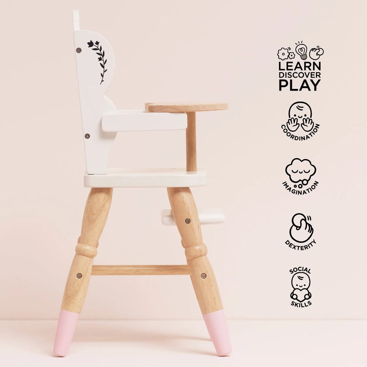 Wooden Dolls Highchair Le Toy Van Lil Tulips