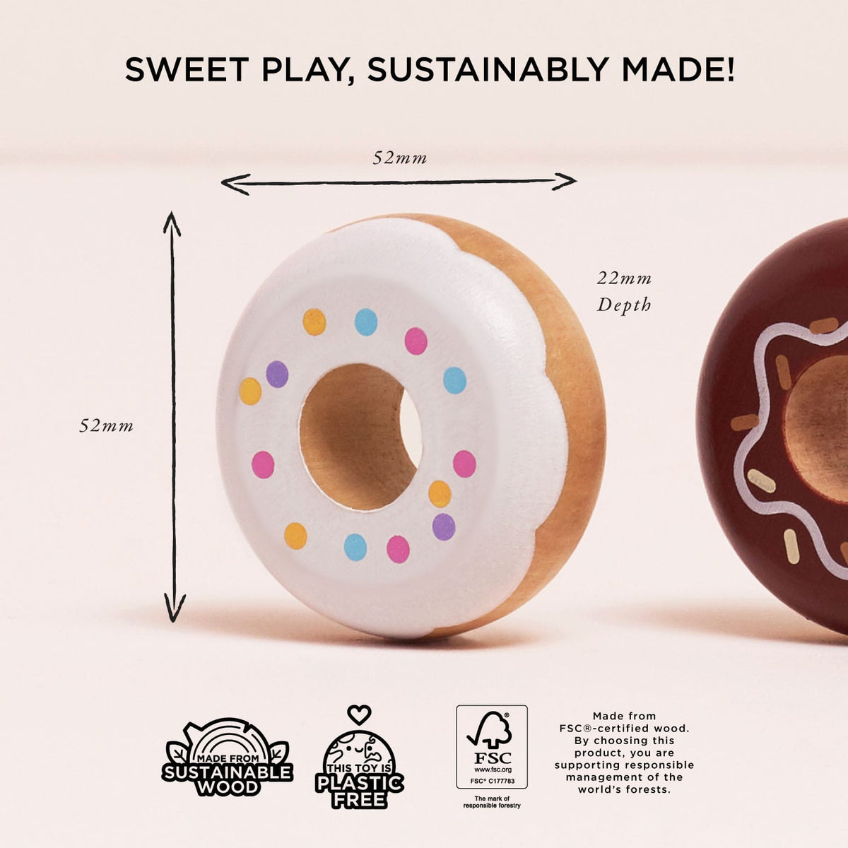 Wooden Donut Play Food Set Le Toy Van Lil Tulips