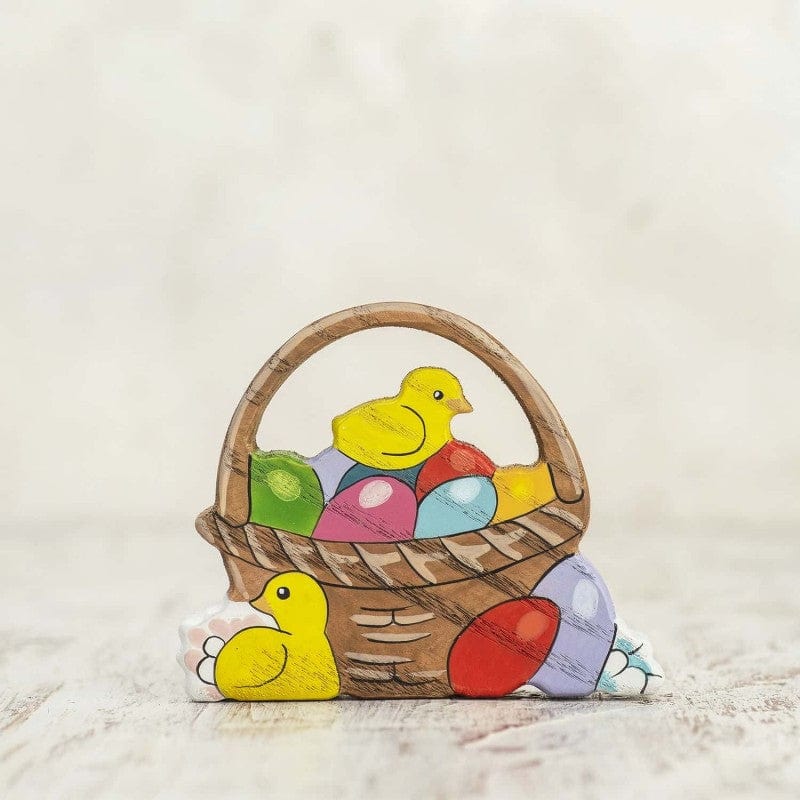 Wooden Easter Basket with Eggs Toy Wooden Caterpillar Lil Tulips