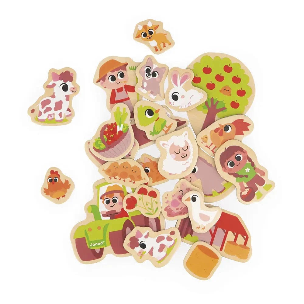 Wooden Farm Magnets Set Janod Lil Tulips