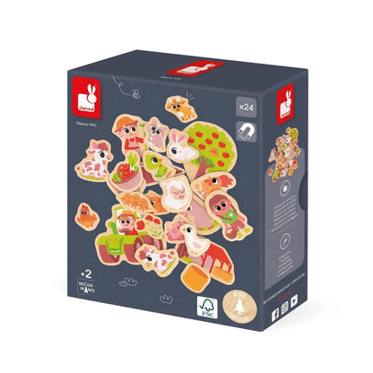 Wooden Farm Magnets Set Janod Lil Tulips