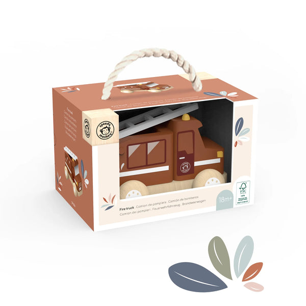 Wooden Fire Truck Speedy Monkey Lil Tulips