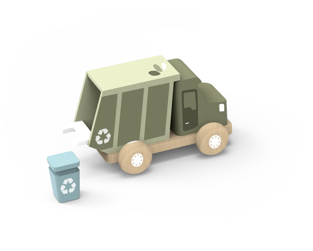Wooden Garbage Truck Speedy Monkey Lil Tulips