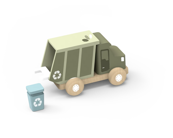 Wooden Garbage Truck Speedy Monkey Lil Tulips
