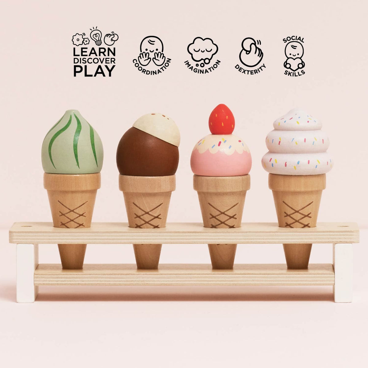 Wooden Ice Cream Cones Set Le Toy Van Lil Tulips