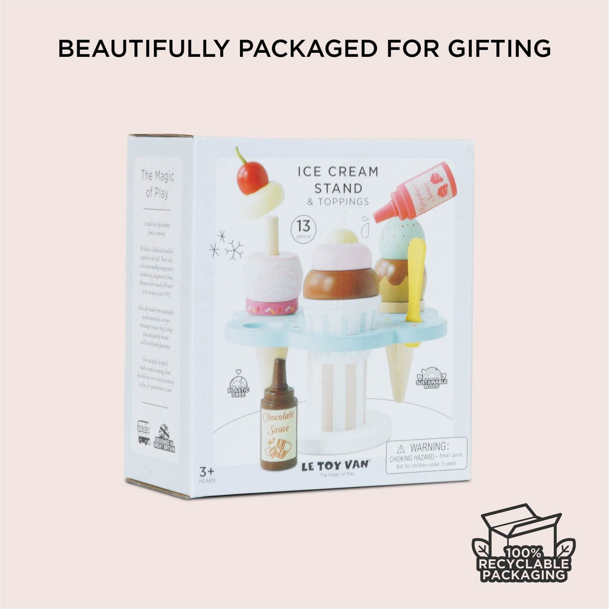 Wooden Ice Cream Stand & Toppings Le Toy Van Lil Tulips