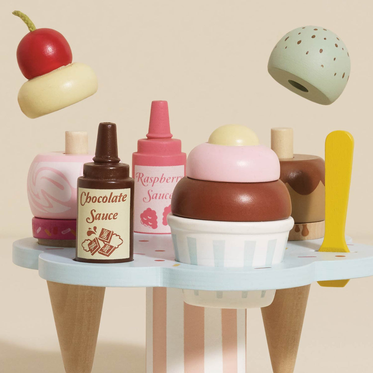Wooden Ice Cream Stand & Toppings Le Toy Van Lil Tulips