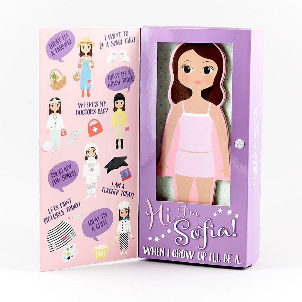 Wooden Magnetic Dress Up Doll - Sofia Floss and Rock Lil Tulips