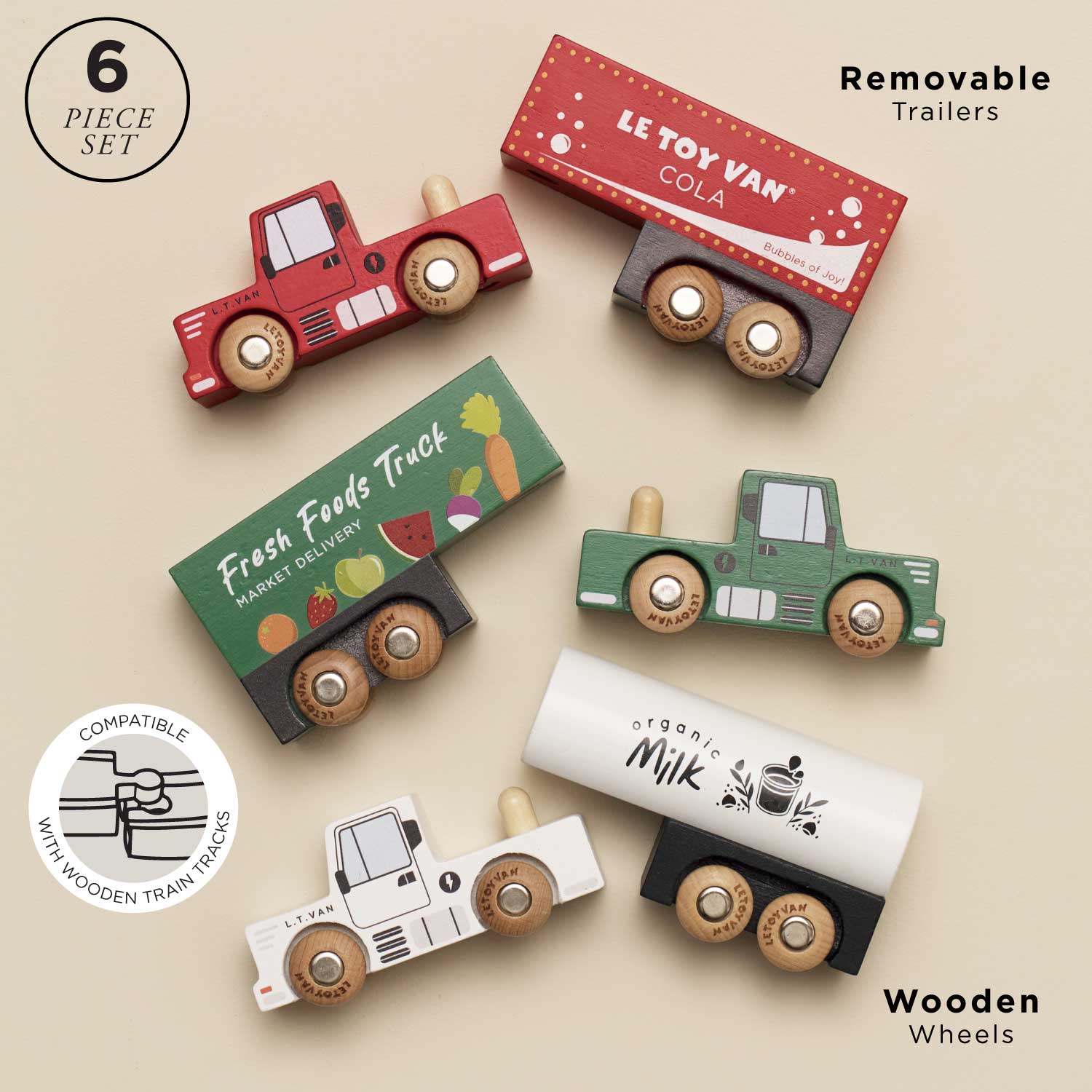 Wooden Trailer Truck Set Le Toy Van Lil Tulips