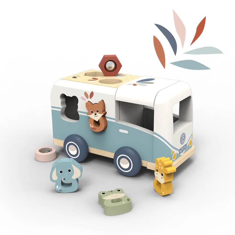 Wooden Van Shape Sorter Speedy Monkey Lil Tulips