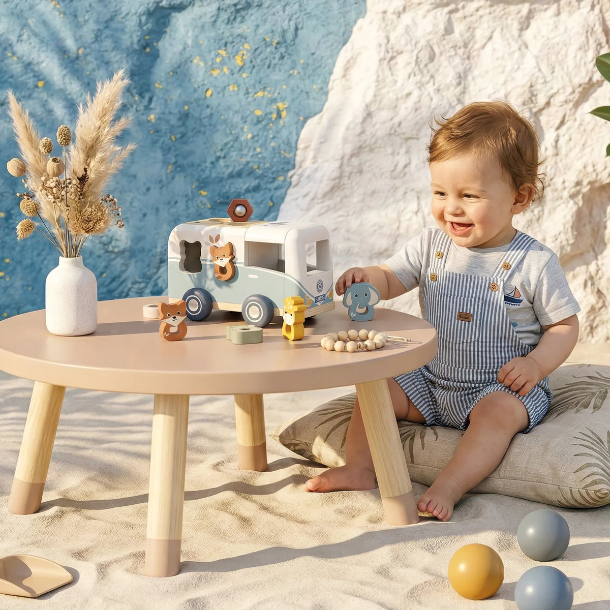 Wooden Van Shape Sorter Speedy Monkey Lil Tulips